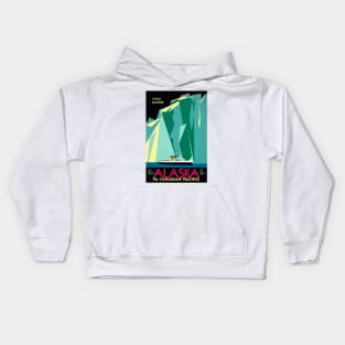 Vintage Travel Poster Alaska Taku Glacier Kids Hoodie